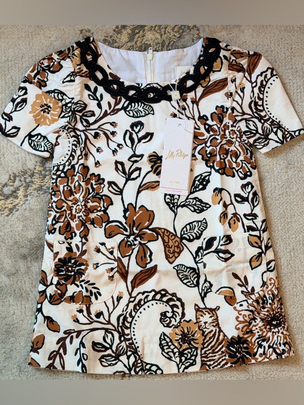 NWT Lilly Pulitzer Kids Josette Dress Coconut Take Meowt